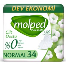 Molped Pure&Soft Hijyenik Ped Normal Dev Ekonomik 34 Adet