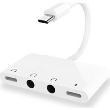 Ally Andriod USB Type-C 4in1 OTG Ses Adaptörü Çift Dc 3.5mm Jack AL-32663