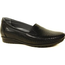 Forelli 51301 Kadın Siyah Deri Comfort Ayakkabı