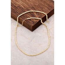 Sümer Telkari Dorika Altın Yaldızlı 925 Ayar Gümüş Kolye 6850
