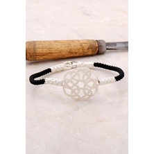 Sümer Telkari Aşk Düğümü Kazaziye Işlemeli Gümüş Bileklik 3378