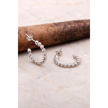 Sümer Telkari Dorica Rodyumlu Gümüş 19 mm Halka Küpe 5034