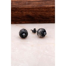 Sümer Telkari Kazaziye Işlemeli Sarma Gümüş Top Küpe 4760