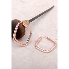 Sümer Telkari Rose Gümüş 35 mm Tasarım Halka Küpe 4981