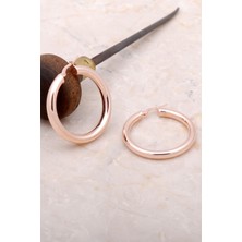 Sümer Telkari Trend Rose Gümüş Kalın 37 mm Halka Küpe 4977