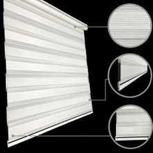 Lucra Concept Zebra Perde Pliseli Star Etek Dilimli Beyaz MZ526-1E 40x260 cm