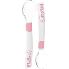 BabySoft  2'li Silikon Mama Kaşığı Pembe