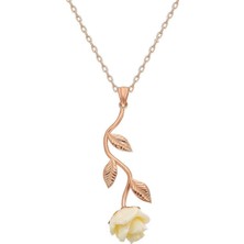 Pigado 925 Ayar Gümüş Aşkın Simgesi Gül Kolye