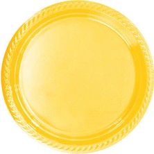 Newoto Tabak Plastik Yuvarlak 22 cm Sarı Pk:25