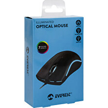 Everest SM-M9 USB Kablolu Siyah 3D Optik LED Mouse