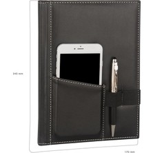 2k Kaymaz 5461 Telefon Kılıflı Çizgili Defter 17 x 24 cm Siyah