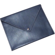 2K A5 Suni Deri Zarf Çıtçıtlı Dosya 19,5 x 24,7 cm Lacivert