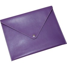 2K A5 Suni Deri Zarf Çıtçıtlı Dosya 19,5 x 24,7 cm Lila
