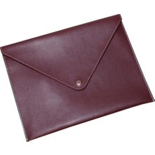 2K A5 KÜÇÜK BOY Suni Deri Zarf Çıtçıtlı Dosya 19,5 x 24,7 cm ( A5 EVRAKLAR İÇİN UYGUNDUR ) Bordo