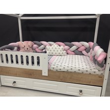 Mini Baby 4'lü Örgülü Pembe Montessori Bebek-Çocuk Uyku Seti