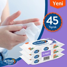 Activex Antibakteriyel Islak Mendil Hassas 3 Adet Cep Boy Islak Mendil 45 Yaprak