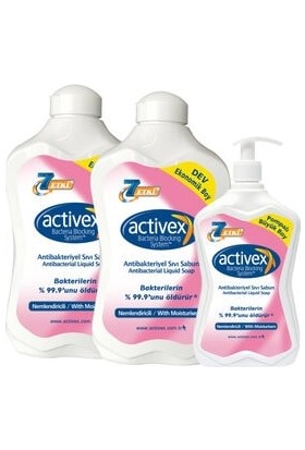 Activex Antibakteriyel Sıvı Sabun Nemlendiricili 1,5+1,5+700ml ACTN15700