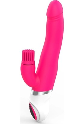 EasyLove Klitoris Uyarıcı Kısmı Dönebilen Penis Başlı Şarjlı Pembe Vibratör+Jel