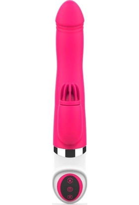 EasyLove Klitoris Uyarıcı Kısmı Dönebilen Penis Başlı Şarjlı Pembe Vibratör+Jel