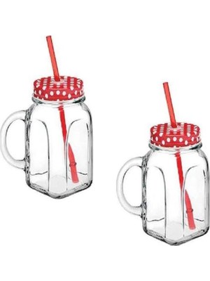 Paşabahçe Homemade Pipetli Limonata Bardağı Kırmızı 450 cc 12 Adet