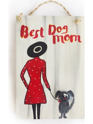 Kemique Best Dog Mom Anneler Günü Pano Red Dress