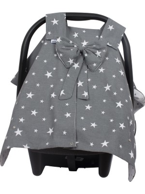 Sevi Bebe Fiyonklu Anakucağı Örtüsü Gri Yıldız