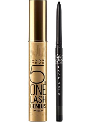 Avon ''True'' Lash Genius Maskara ve Blackest Black Göz Kalemi Paketi 10 ml Gözler İçin Mükemmel