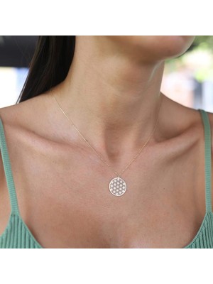 By Golden House Life Of Flower Yaşam Çiçeği Kolye