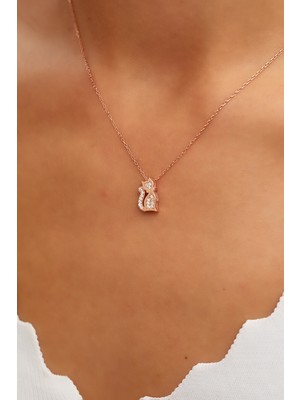 Belinda 925 Ayar Kadın Kedi Gümüş Kolye