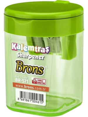 Brons Kalemtraş Hazneli Silindir BR-571 Yeşil