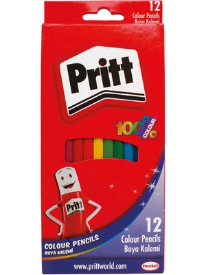Pritt 12'li Kuru Boya Kalemi Karton Kutu İçinde Canlı Renklerle Yaratıcı Çizimler İçin