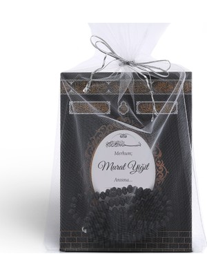 Mutluluk Atölyem Mevlüt Seti Kabe Motifli Siyah Tesbihli Yasin Cüzü Kitabı 10’lu Özel Paket