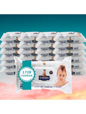 Elbebek Islak Havlu Mendil 24 x 72'li  1728 Yaprak