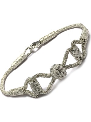 Midyat Nurtaş Gümüş 1000 Ayar Kazaziye Unisex Gümüş Bileklik