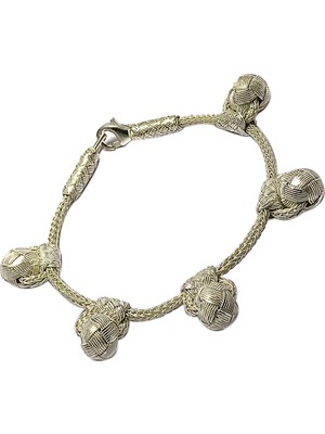 Midyat Nurtaş Gümüş 1000 Ayar Kazaziye Unisex Gümüş Bileklik