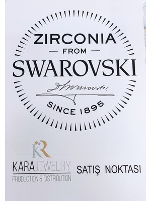 Swarovski 925 Ayar Gümüş Ortası Tek Taş Sallantılı Damla Kolye