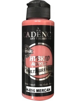 Cadence H096 Mercan Hibrit Akrilik Boya 120 ml Su Bazlı Tüm Yüzeyler İçin Yüksek Kapatıcılık