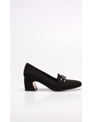 Rovigo Plus Siyah Suet Kadın Klasik Günlük Ayakkabı