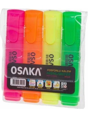 Osaka Fosforlu Kalem 4'lü Set Canlı Renkler ile Not Almayı Kolaylaştırır