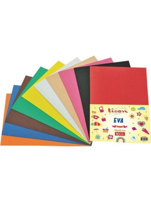 Hellove Eva Kağıdı A4 Sade Yapışkanlı Eva Kağıdı Farklı 10'lu