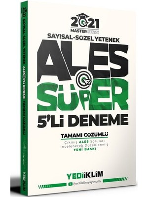 Yediiklim Yayınları Master Serisi ALES Sayısal-Sözel Yetenek Tamamı Çözümlü Süper 5'li Deneme