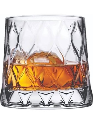 Paşabahçe Leafy Viski Bardağı 4 Parça Şeffaf Cam Desenli 300 ml Kapasite
