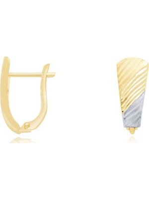 Diamond Line-Gülaylar 14 Ayar Altın J Küpe