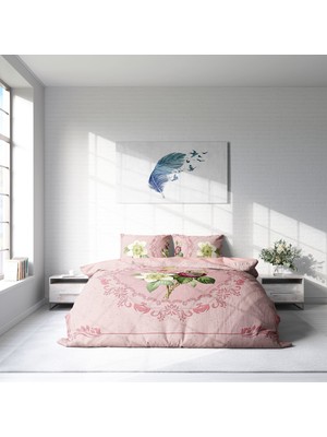 Monohome Damask Rose 3D Pamuk Saten Çift Kişilik Nevresim Takımı