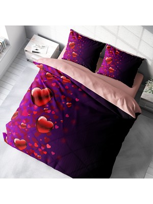 Monohome Sevgililer Günü Pamuk Saten Çift Kişilik Nevresim Takımı