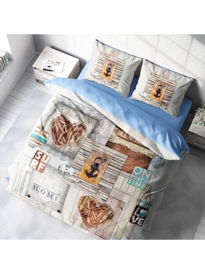 MonoHome La Mer 3D Pamuk Saten Çift Kişilik Nevresim Takımı