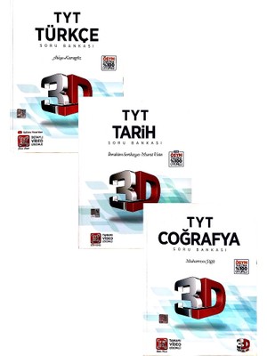 3D Yayınları TYT Tarih, Coğrafya, Türkçe Soru Bankası Seti