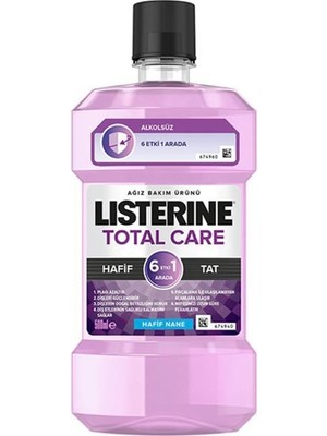 Listerine Ağız Bakım Suyu 500ml Total Care Zero  Hafif Tat