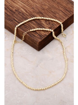 Sümer Telkari Dorika Altın Yaldızlı 925 Ayar Gümüş Kolye 6850