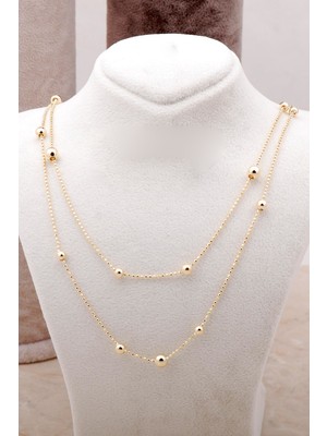 Sümer Telkari Dorika Altın Yaldızlı 925 Ayar Gümüş Kolye 6863